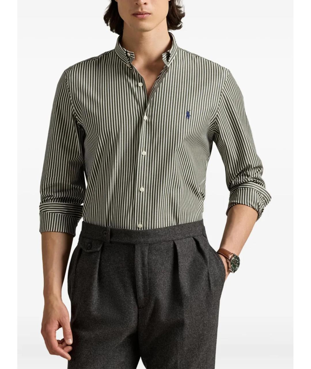 POLO RALPH LAUREN Зеленая хлопковая кэжуал рубашка, фото 3