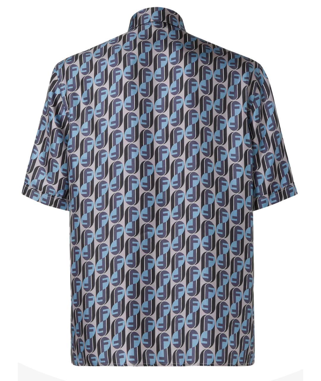 FENDI Синяя шелковая кэжуал рубашка, фото 2