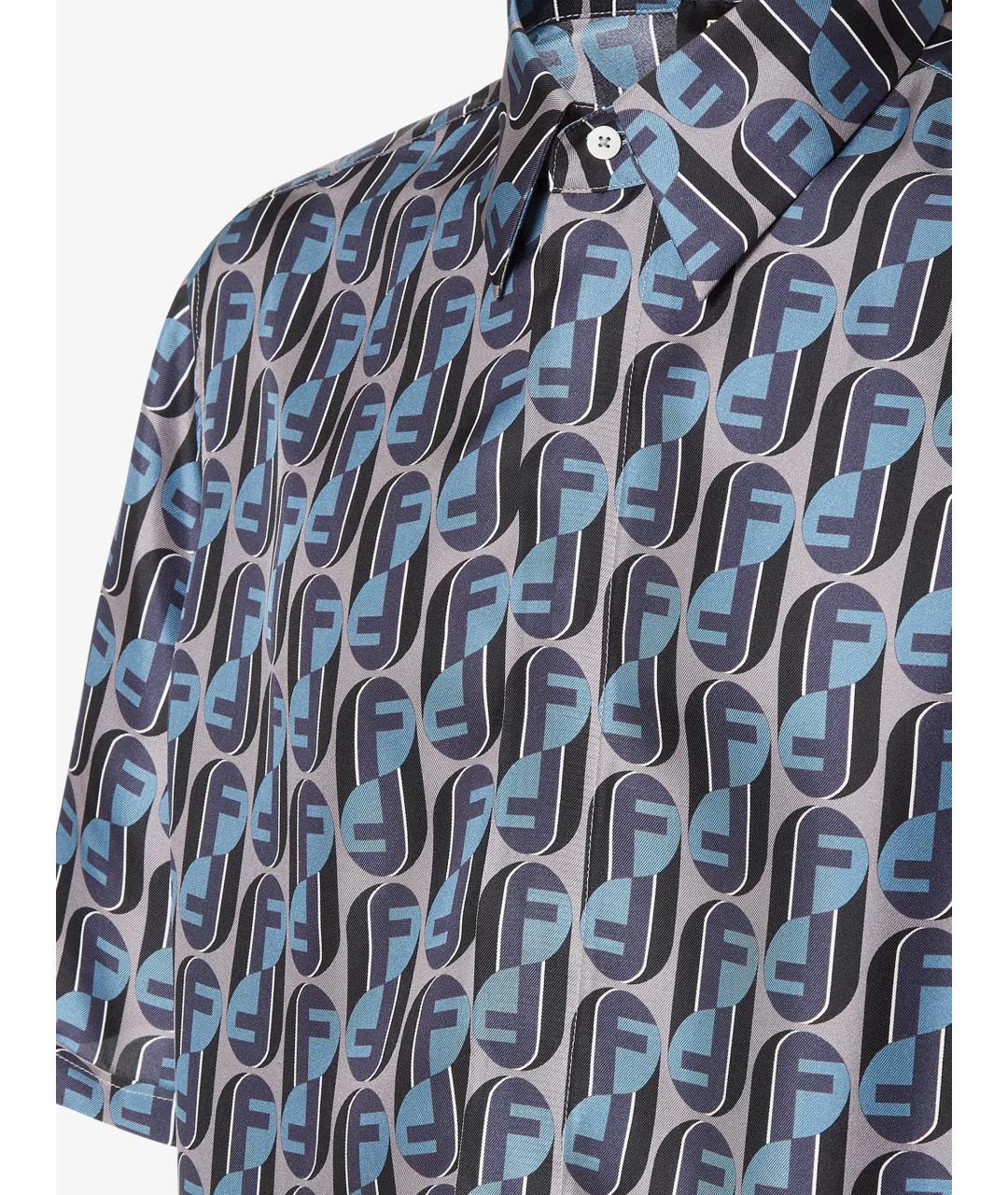 FENDI Синяя шелковая кэжуал рубашка, фото 3