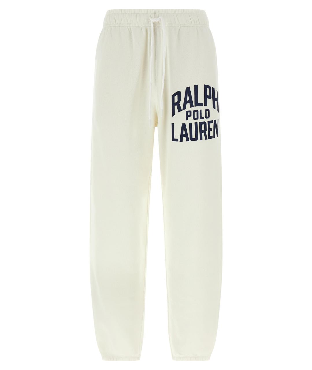 POLO RALPH LAUREN Белые хлопковые прямые брюки, фото 1