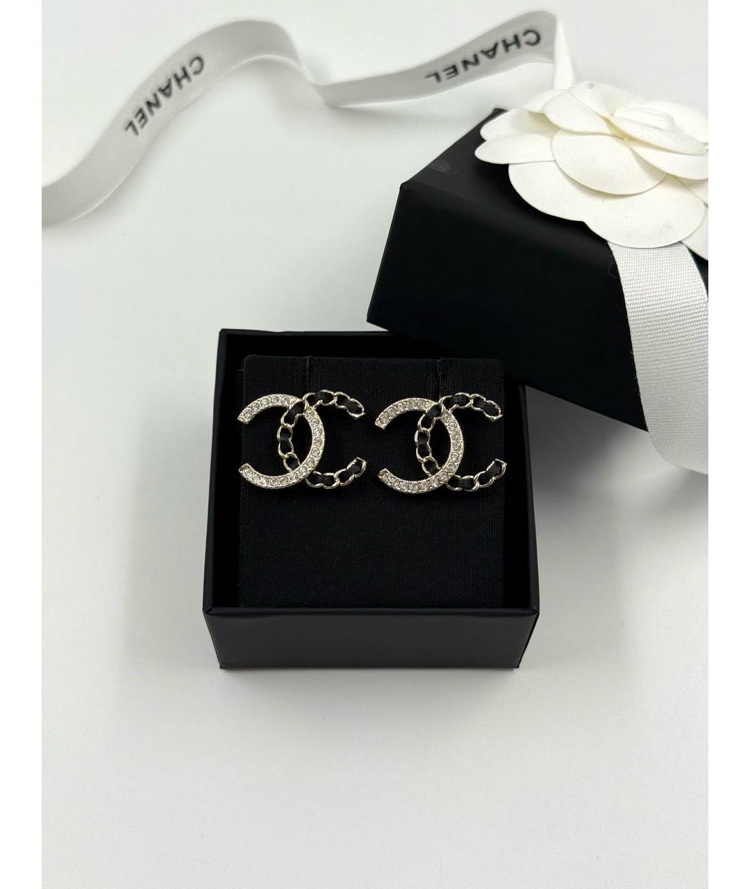 CHANEL Золотые металлические серьги, фото 4