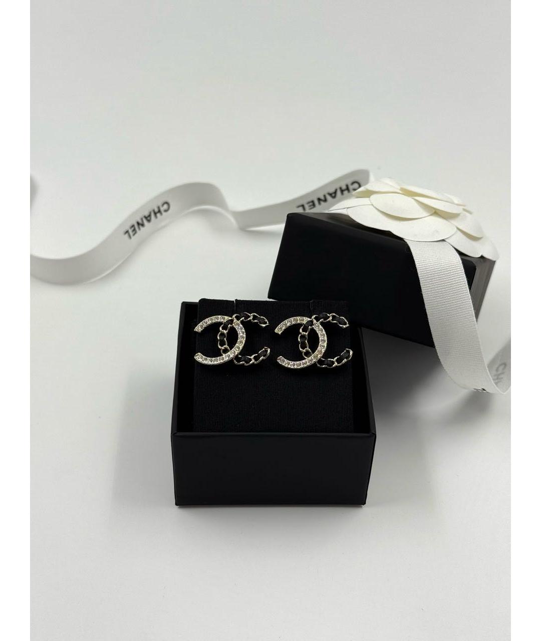 CHANEL Золотые металлические серьги, фото 5