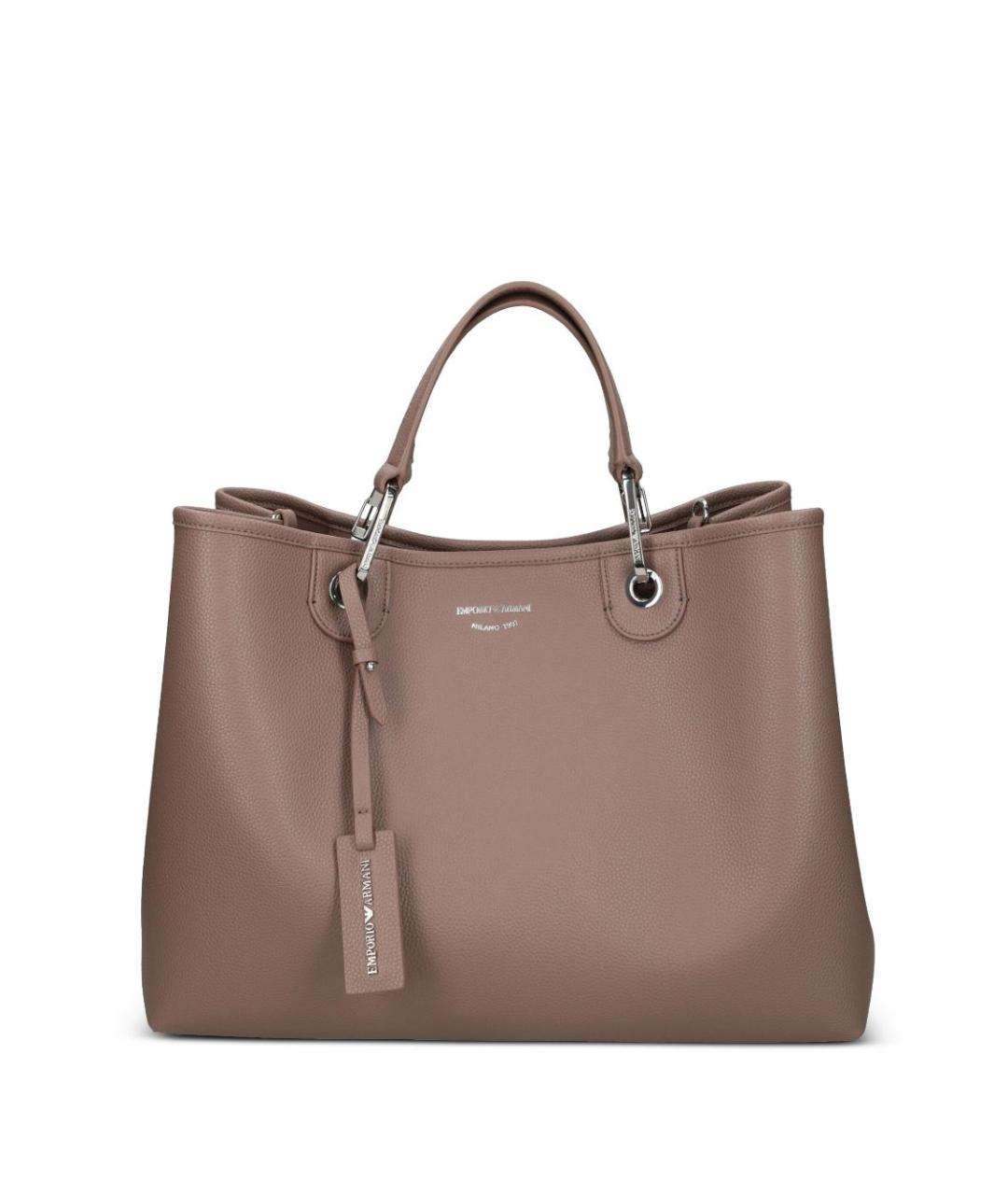 EMPORIO ARMANI Бежевая сумка тоут из искусственной кожи, фото 1