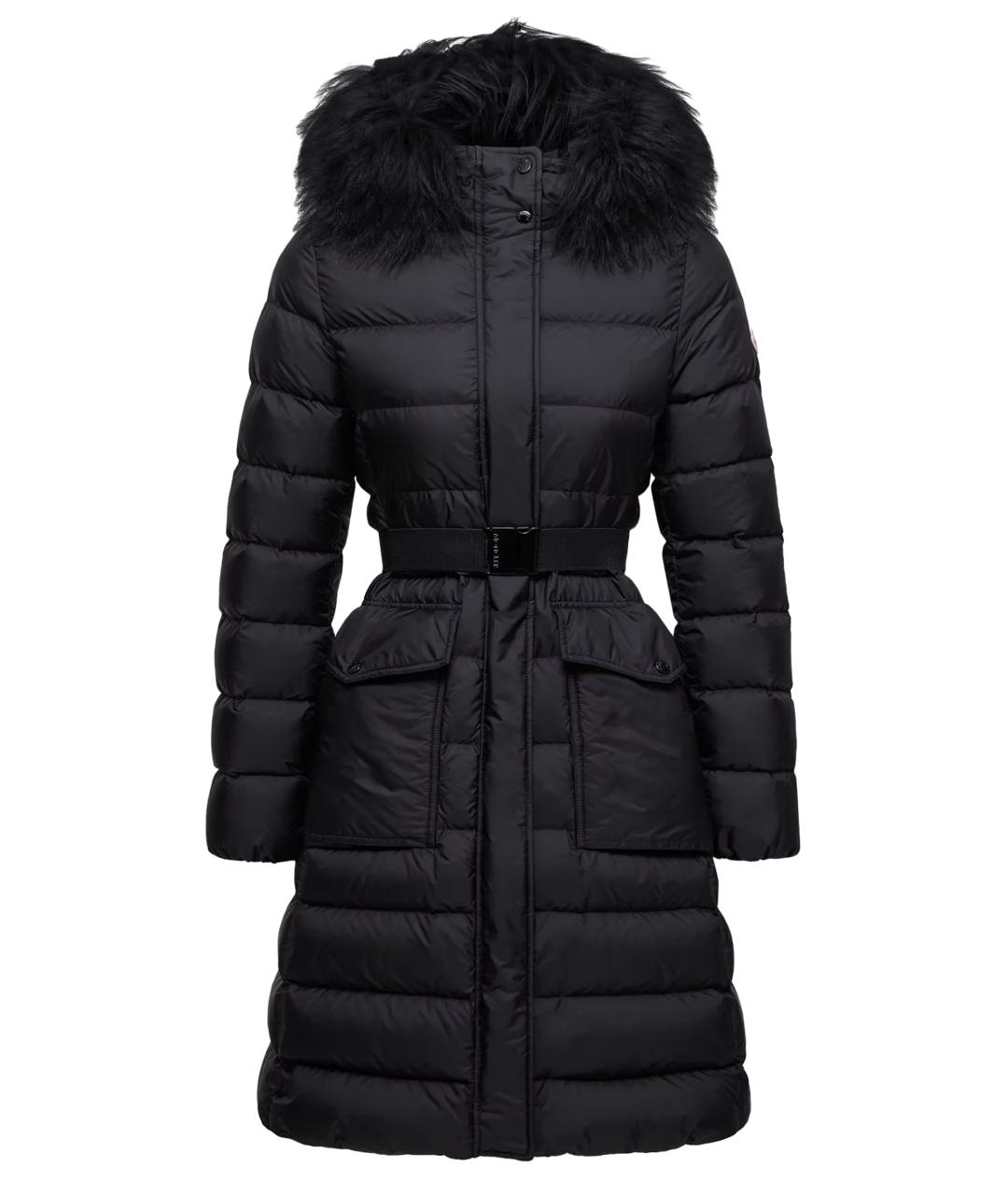 MONCLER Черное полиамидовое пальто, фото 1