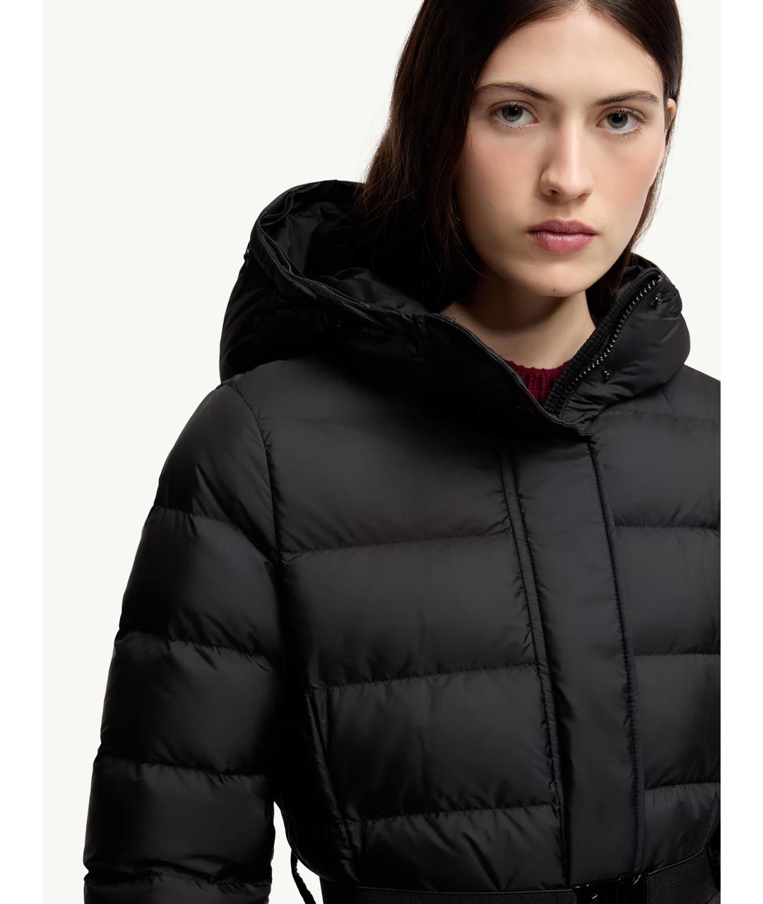 MONCLER Черное полиамидовое пальто, фото 5