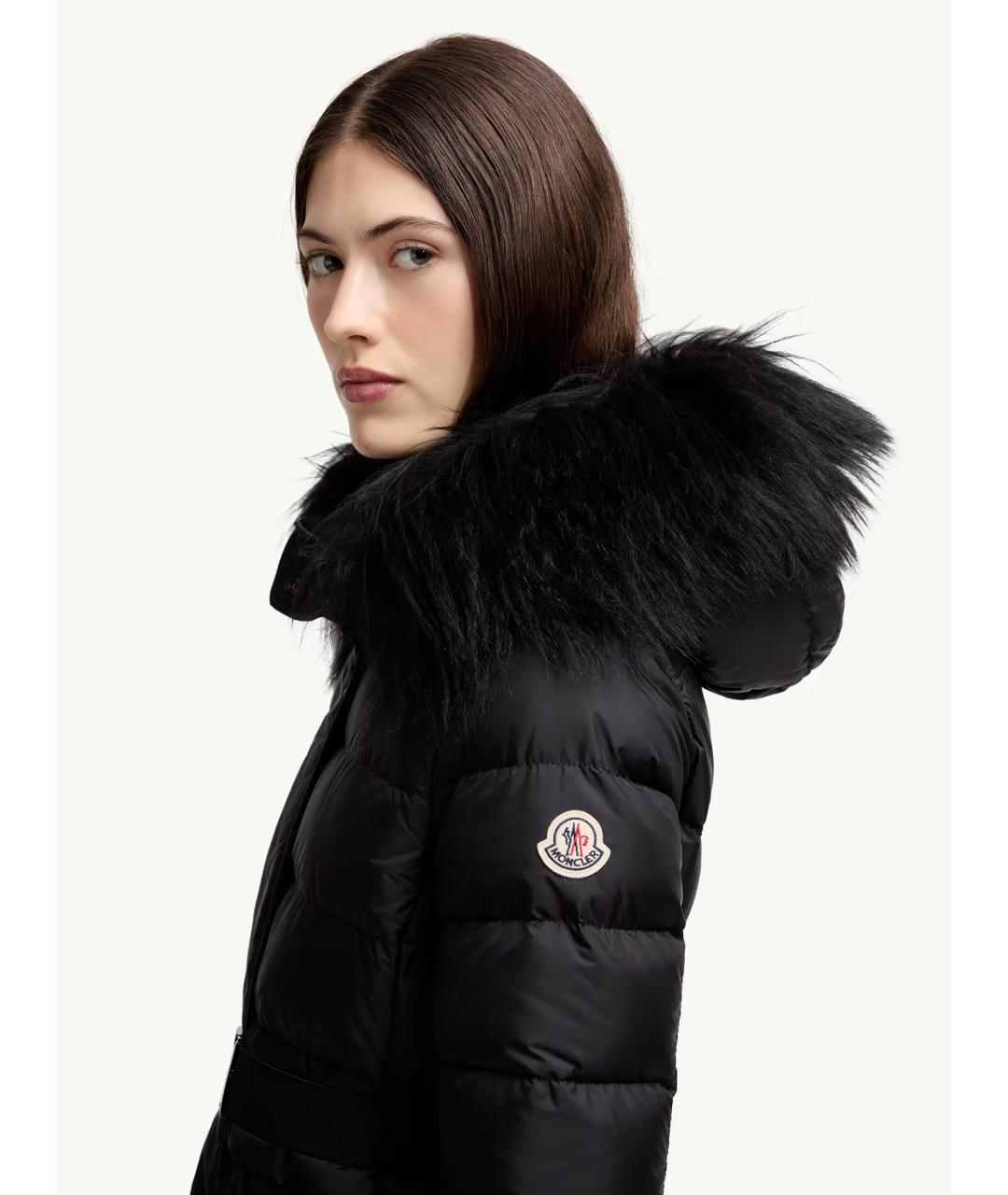 MONCLER Черное полиамидовое пальто, фото 6