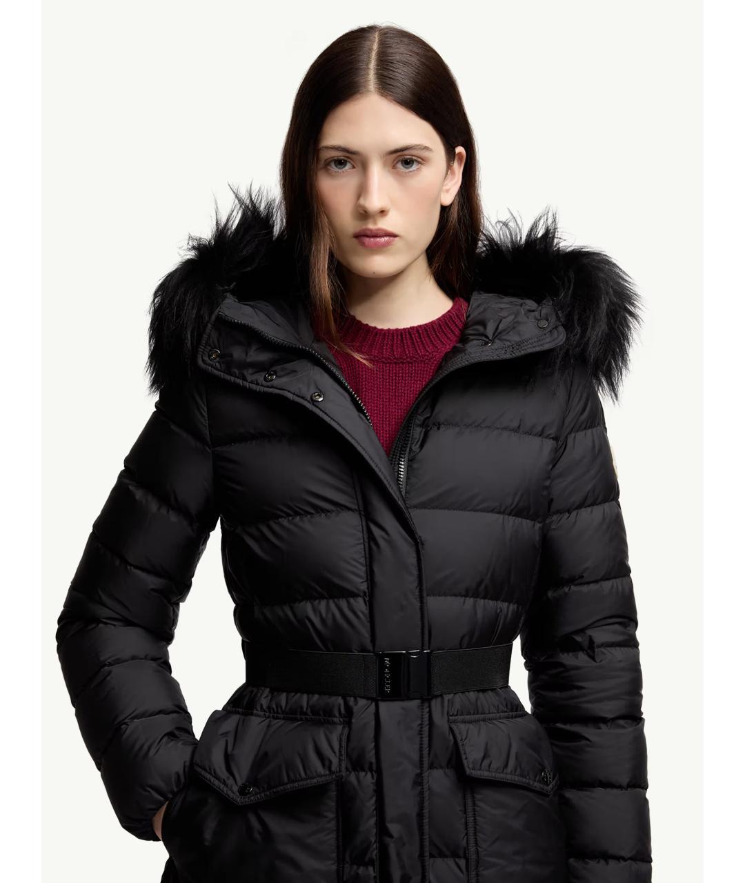 MONCLER Черное полиамидовое пальто, фото 3