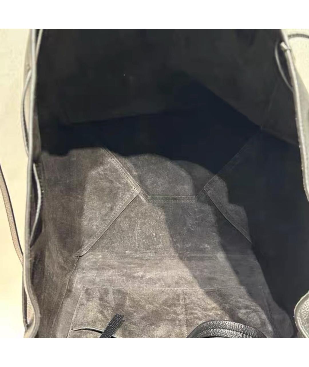 CELINE Черная кожаная сумка тоут, фото 4