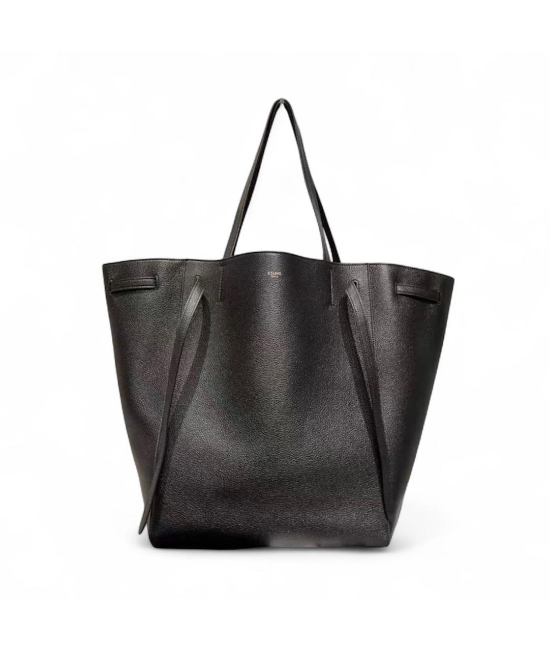 CELINE Черная кожаная сумка тоут, фото 1