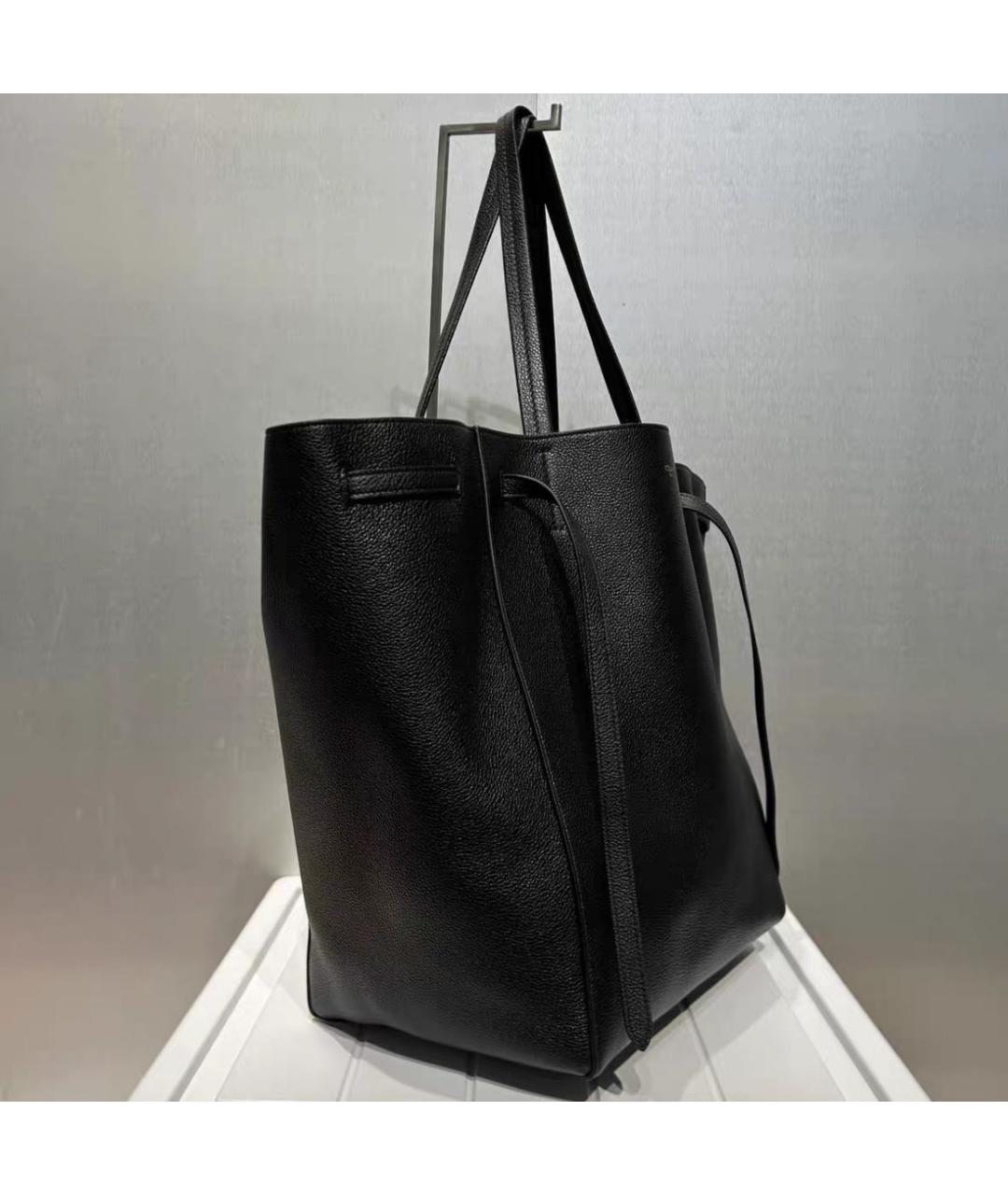 CELINE Черная кожаная сумка тоут, фото 5