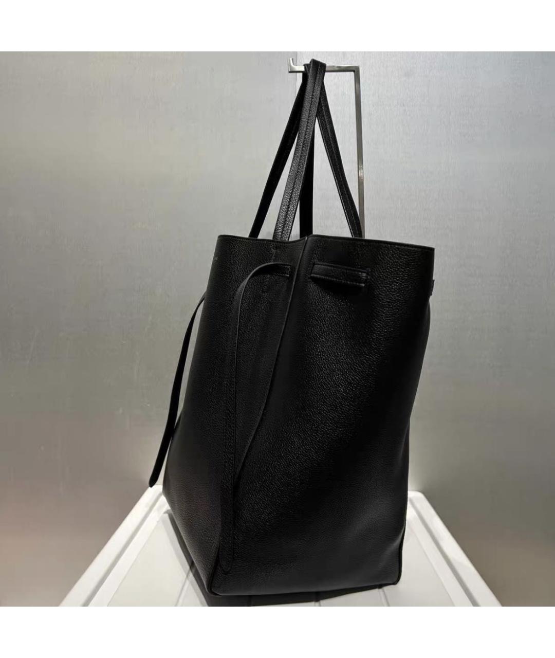 CELINE Черная кожаная сумка тоут, фото 6