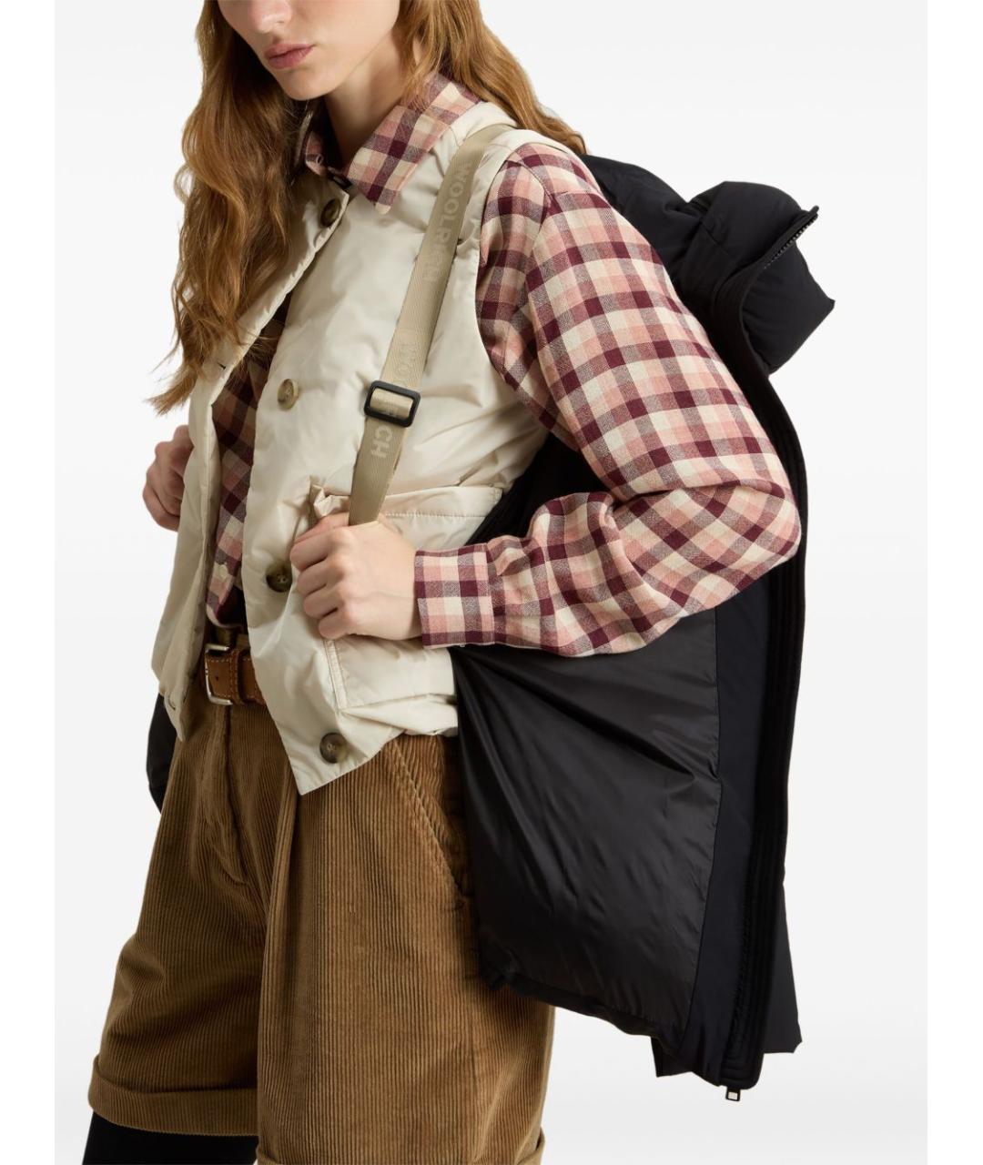 WOOLRICH Черное полиамидовое пальто, фото 5