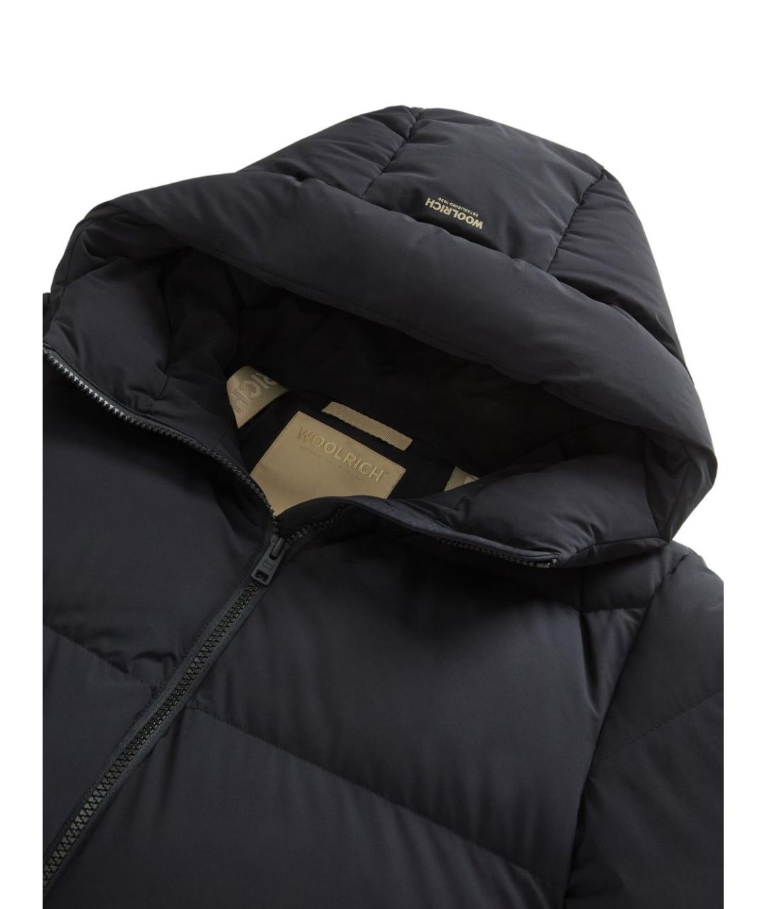 WOOLRICH Черное полиамидовое пальто, фото 4