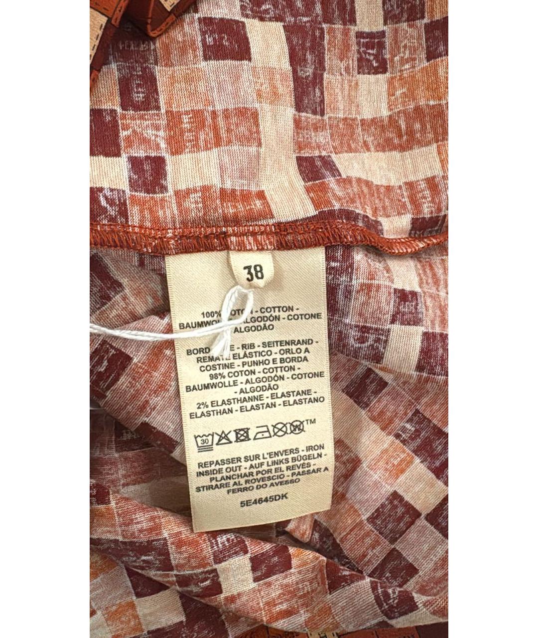 HERMES Оранжевая хлопковая футболка, фото 5