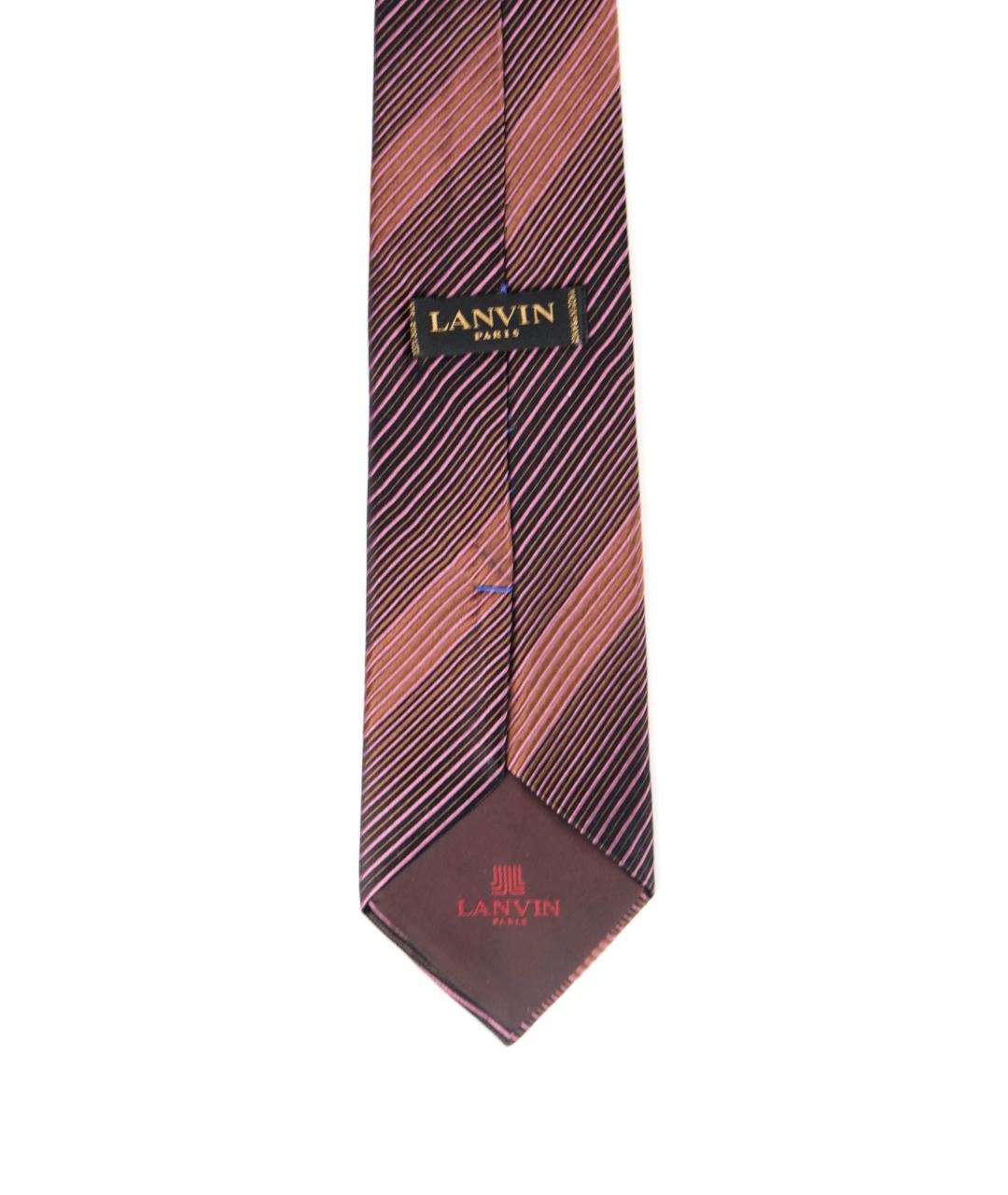 LANVIN Коричневый шелковый галстук, фото 4