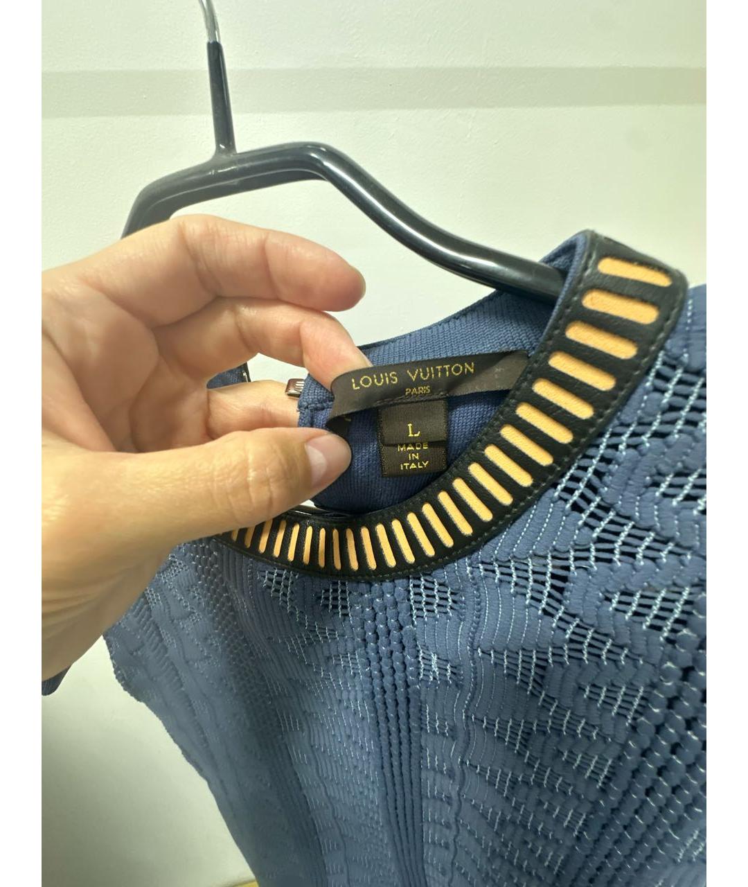 LOUIS VUITTON Синее хлопковое повседневное платье, фото 5