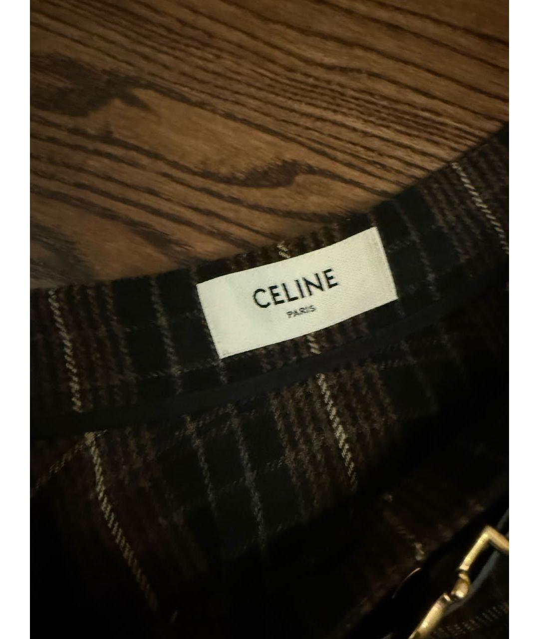 CELINE Коричневая юбка миди, фото 2