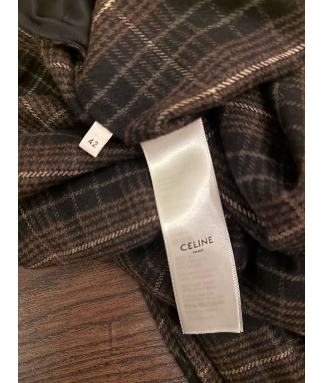 CELINE Коричневая юбка миди, фото 4
