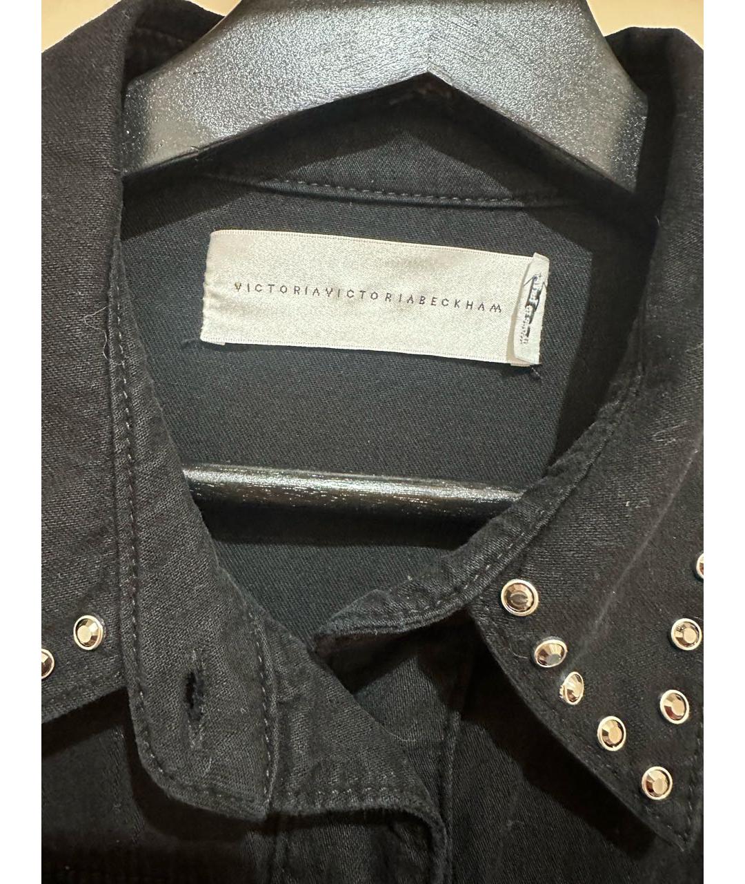 VICTORIA BECKHAM Черная хлопковая рубашка, фото 3