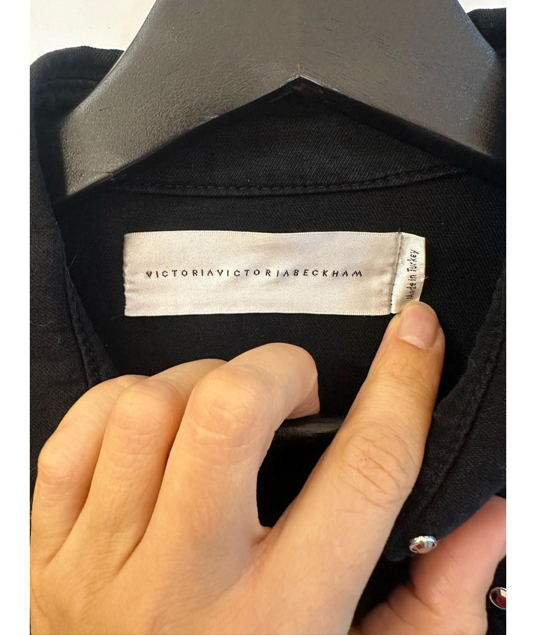 VICTORIA BECKHAM Черная хлопковая рубашка, фото 4