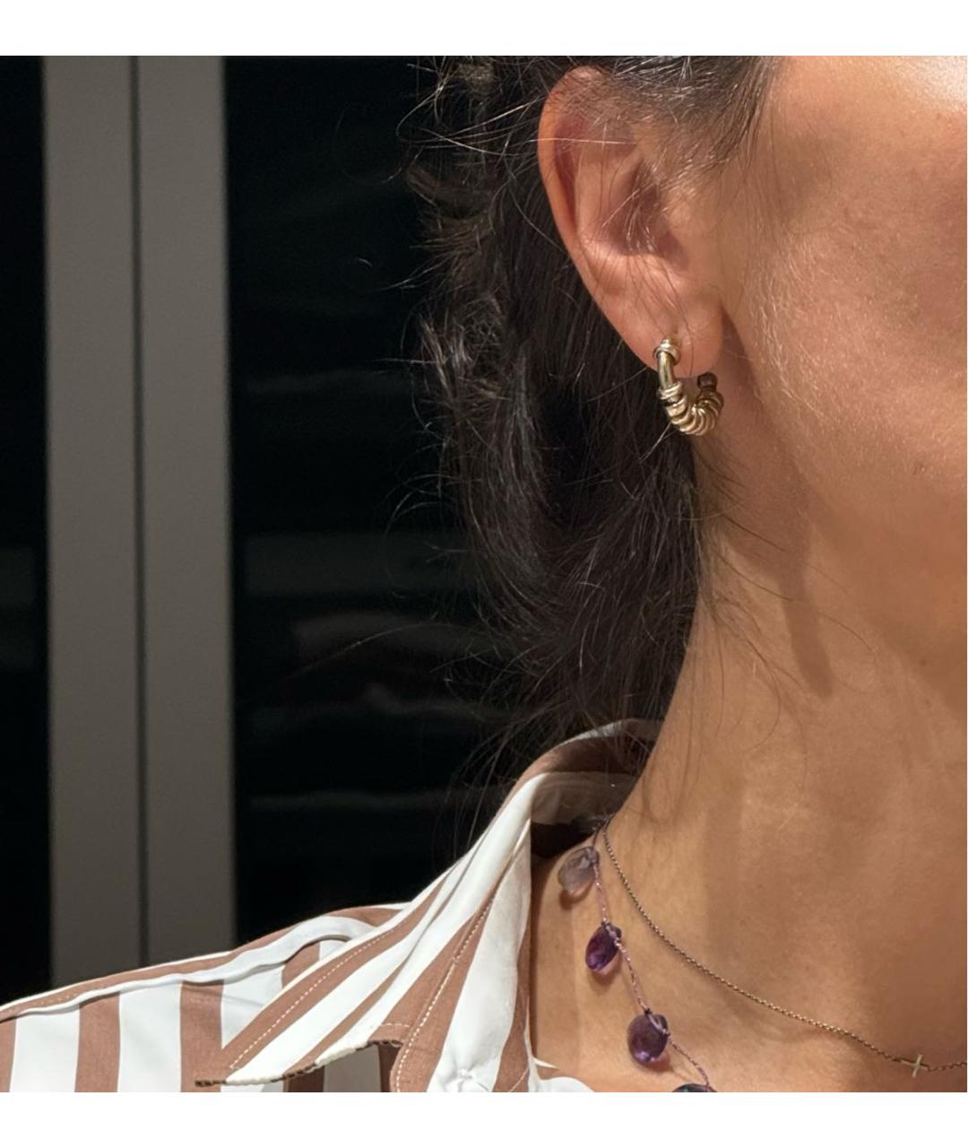 BOTTEGA VENETA Золотые металлические серьги, фото 4