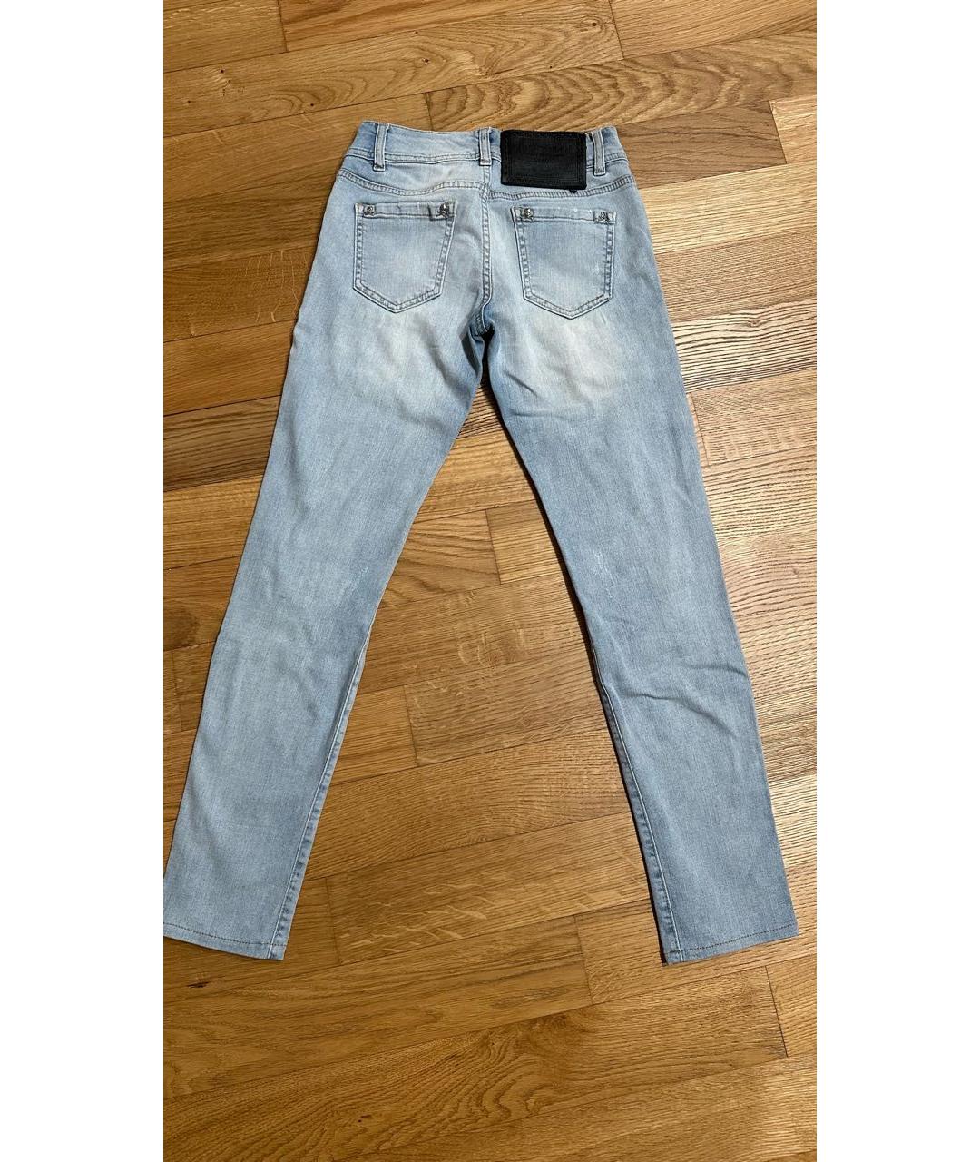 PHILIPP PLEIN Голубые хлопковые джинсы слим, фото 2