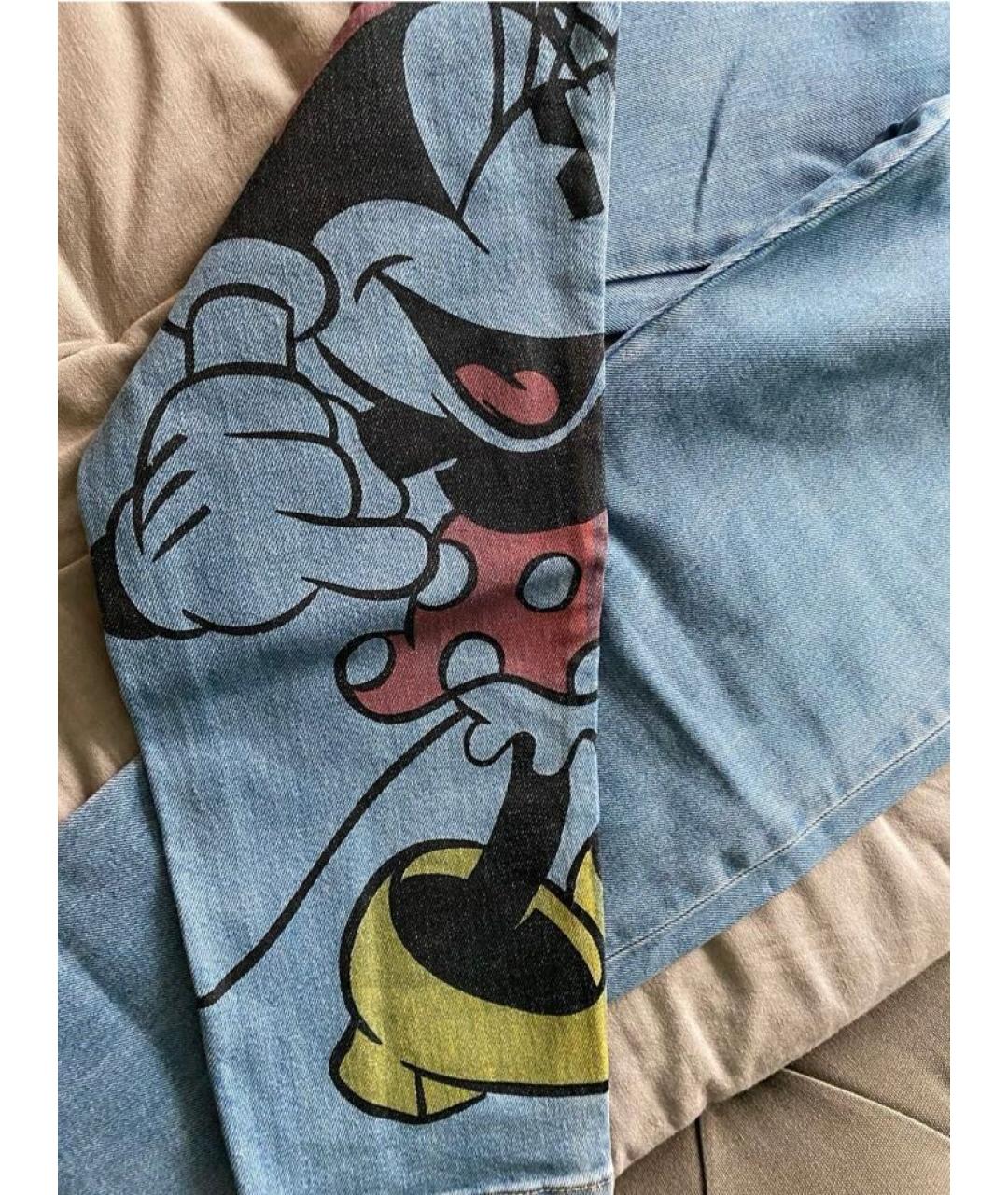 LEVI'S Голубые хлопковые прямые джинсы, фото 2