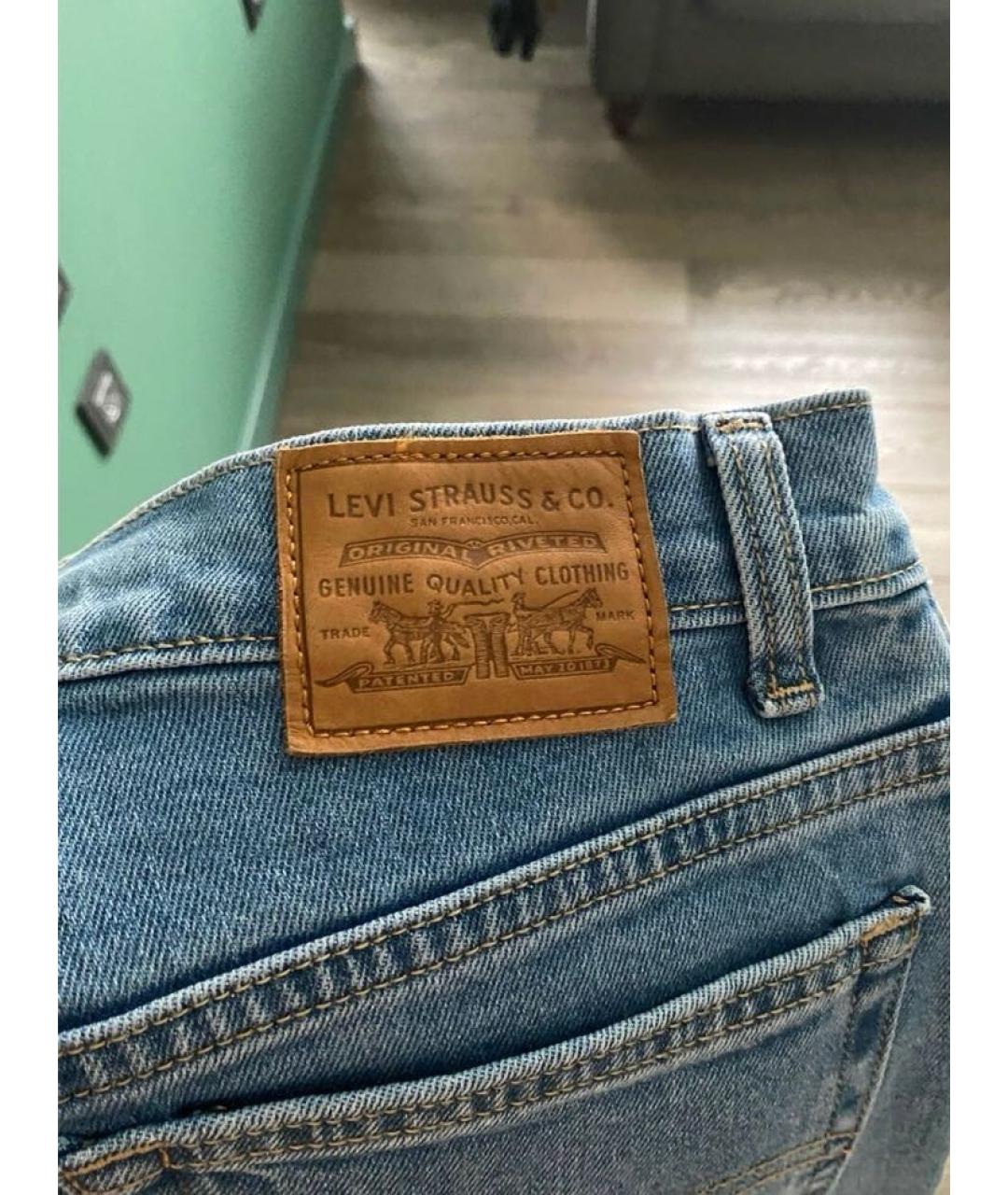 LEVI'S Голубые хлопковые прямые джинсы, фото 5