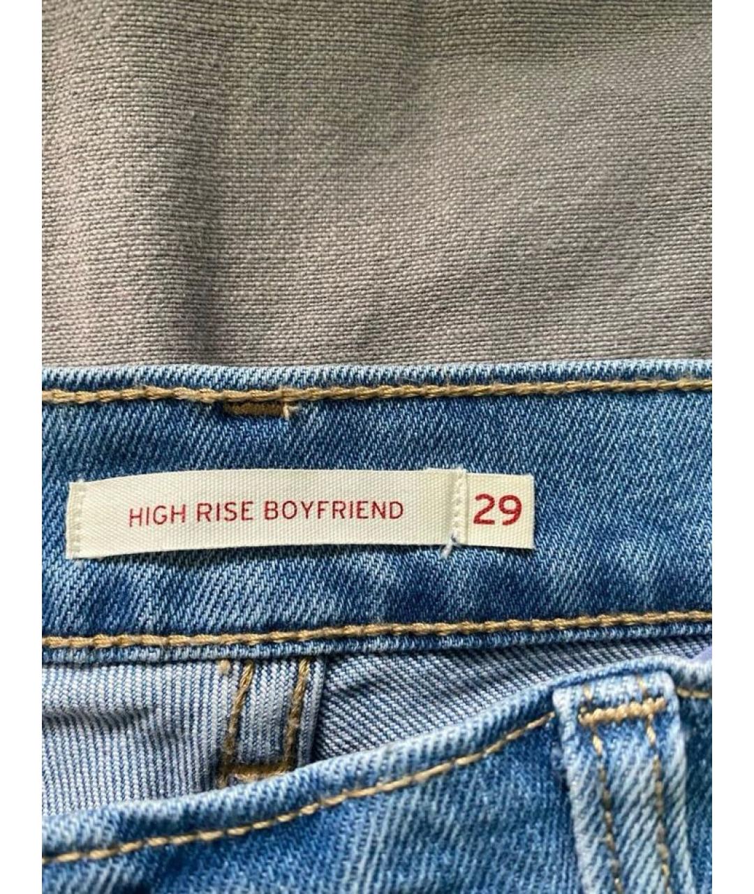 LEVI'S Голубые хлопковые прямые джинсы, фото 3