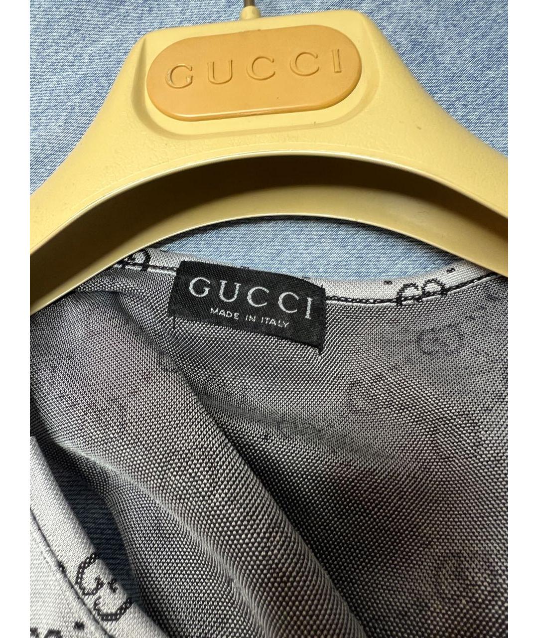 GUCCI Серебряная полиэстеровая майка, фото 6