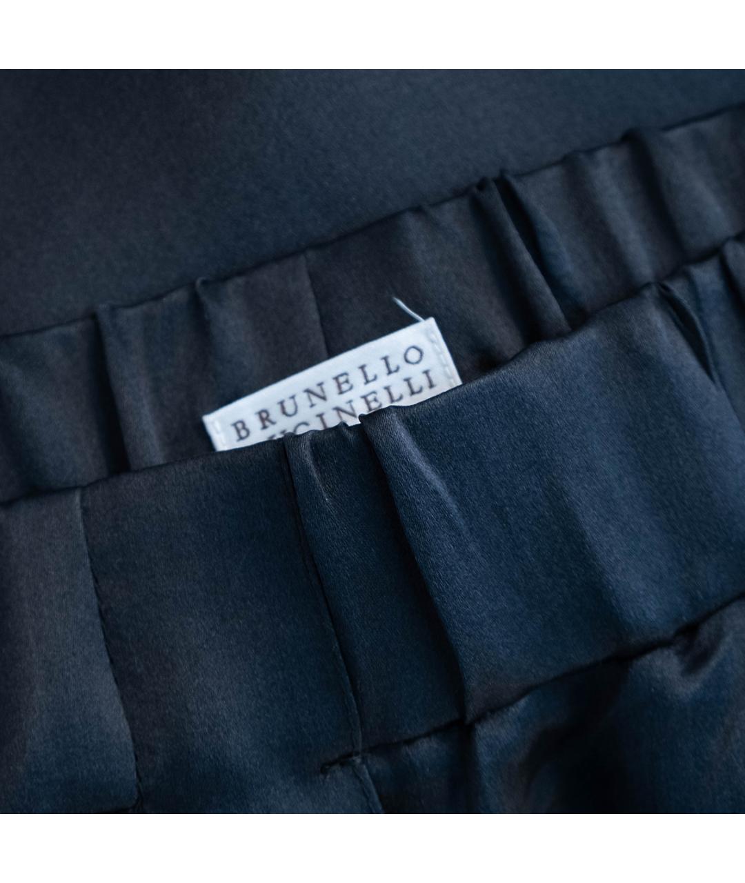 BRUNELLO CUCINELLI Темно-синие шелковые шорты, фото 3