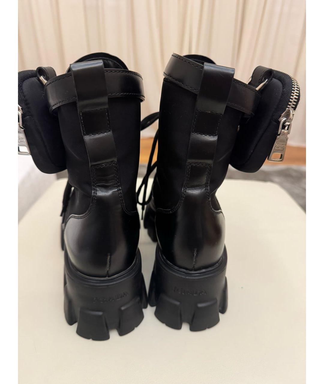 PRADA Черные кожаные ботинки, фото 4