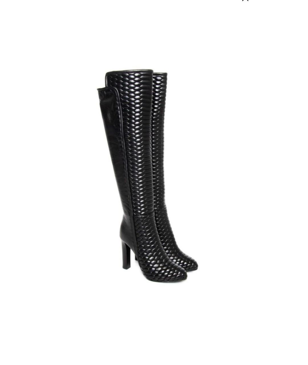 ROBERTO CAVALLI Черные кожаные сапоги, фото 6