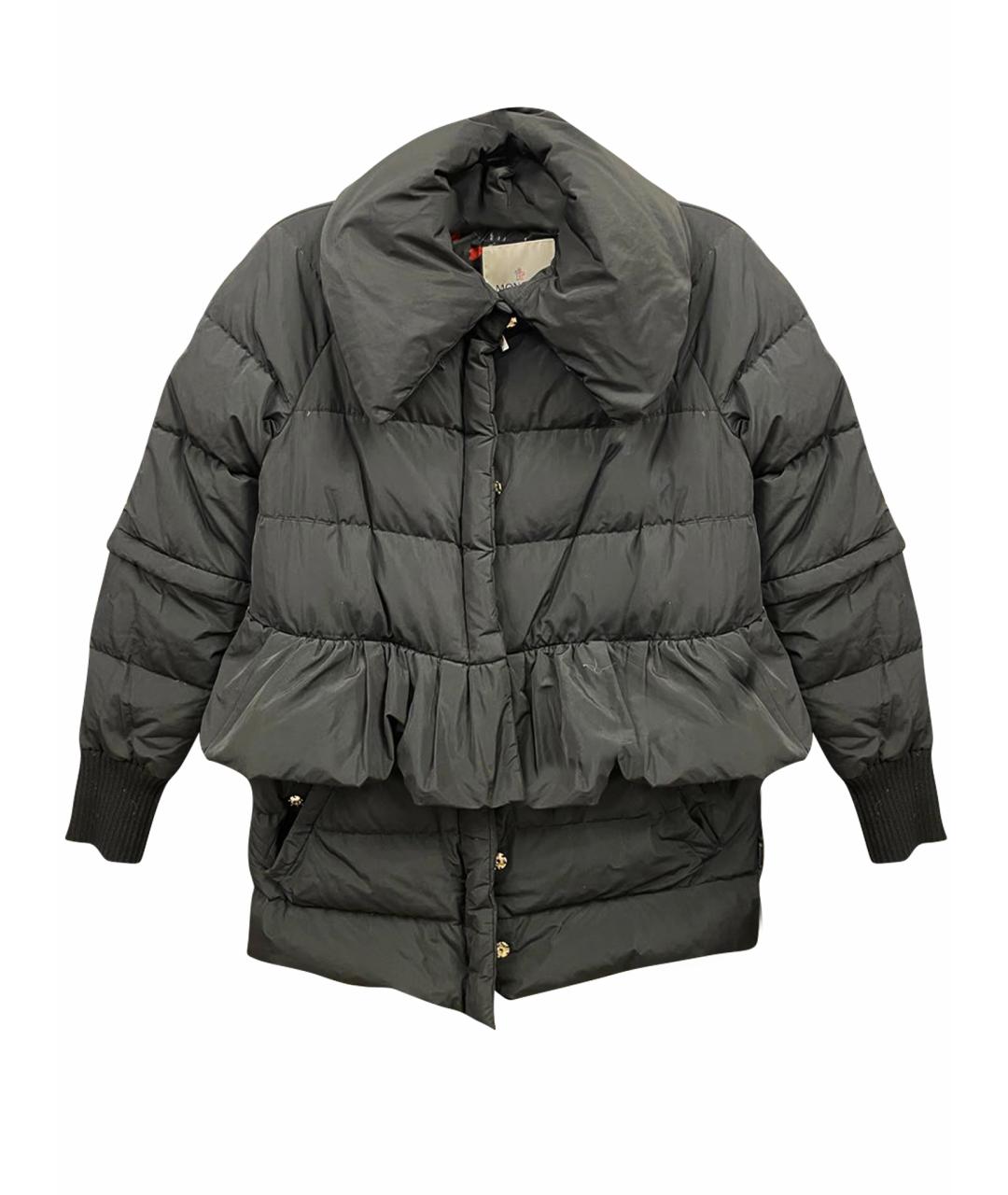 MONCLER Черный полиэстеровый пуховик, фото 1