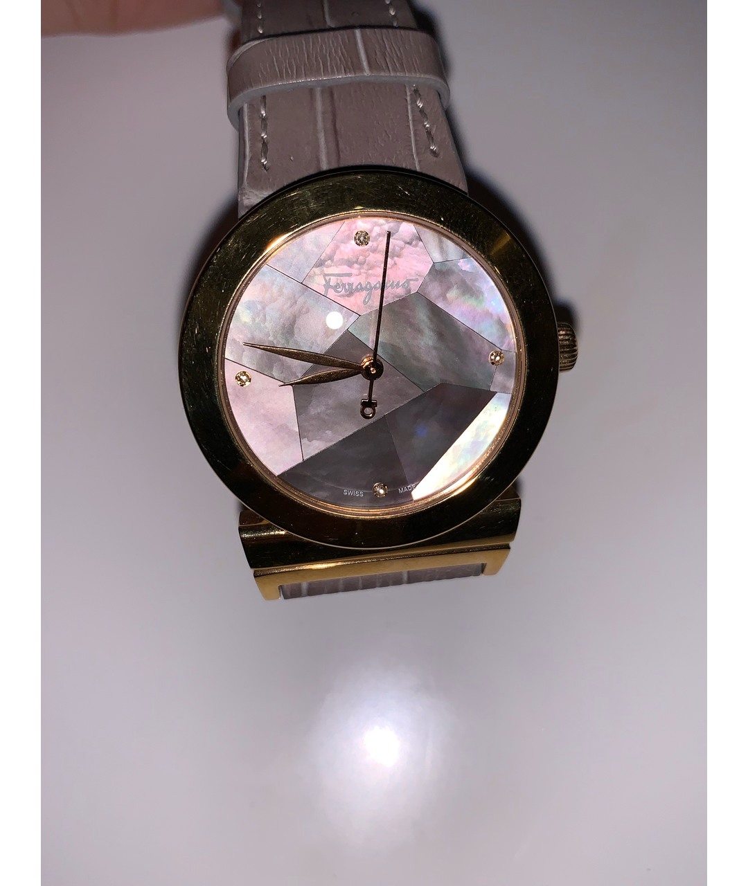 SALVATORE FERRAGAMO Антрацитовые часы из желтого золота, фото 2