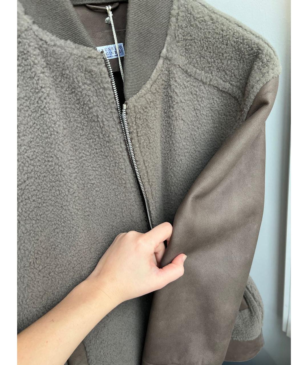 BRUNELLO CUCINELLI Коричневая кожаная дубленка/шуба, фото 5