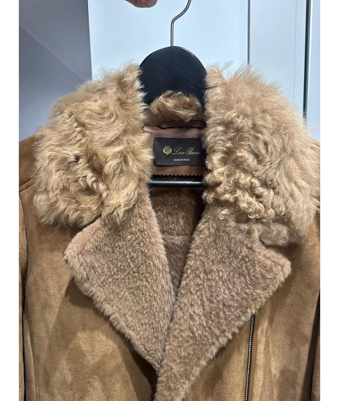 LORO PIANA Коричневая замшевая дубленка, фото 4