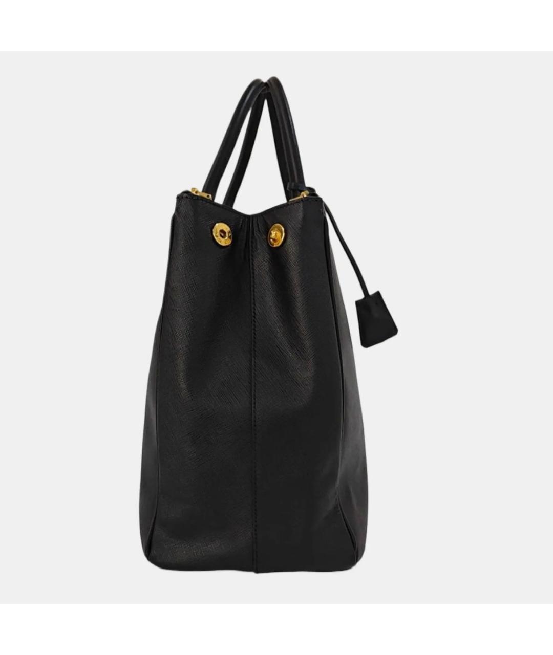 PRADA Черная кожаная сумка тоут, фото 3