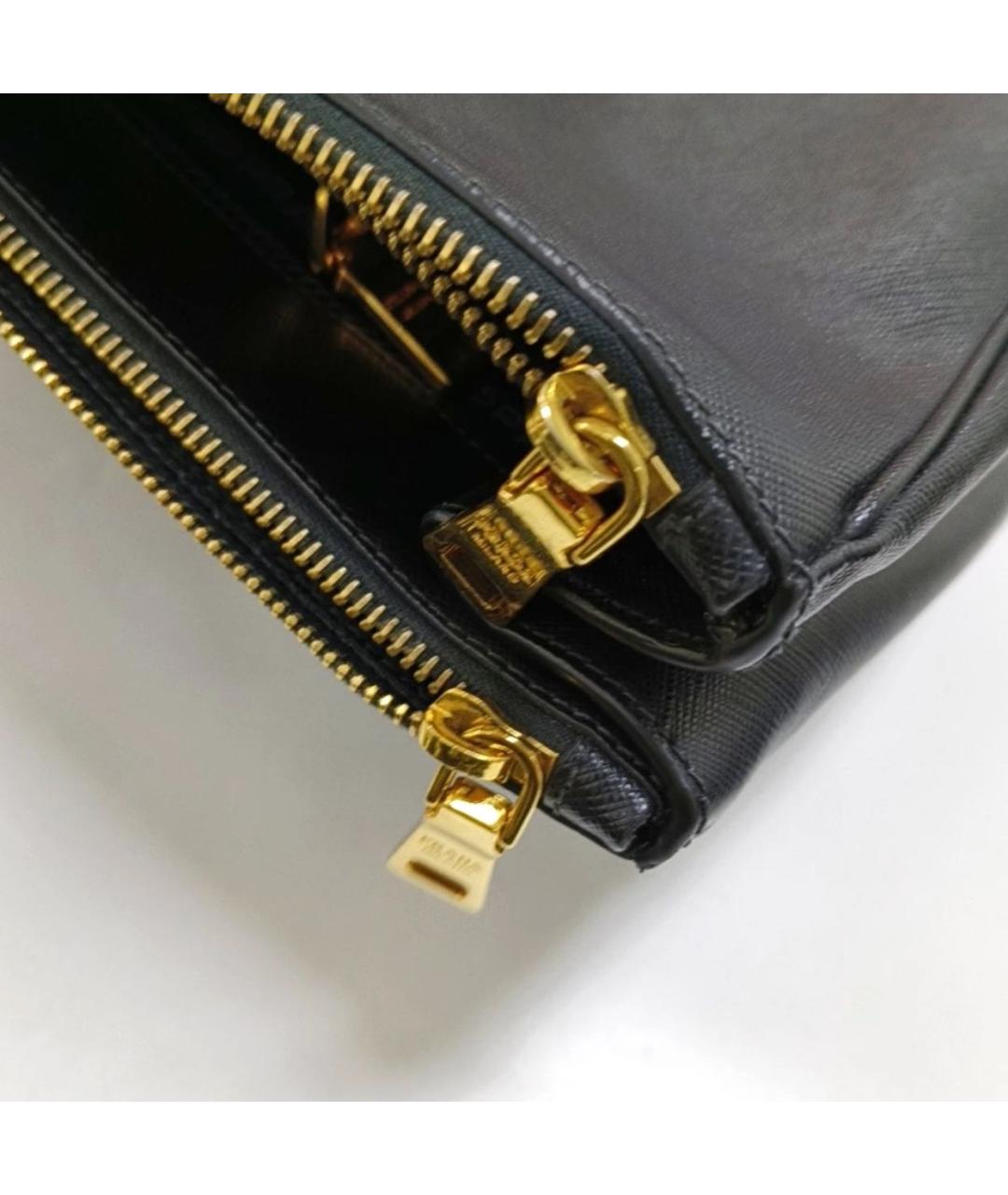 PRADA Черная кожаная сумка тоут, фото 8