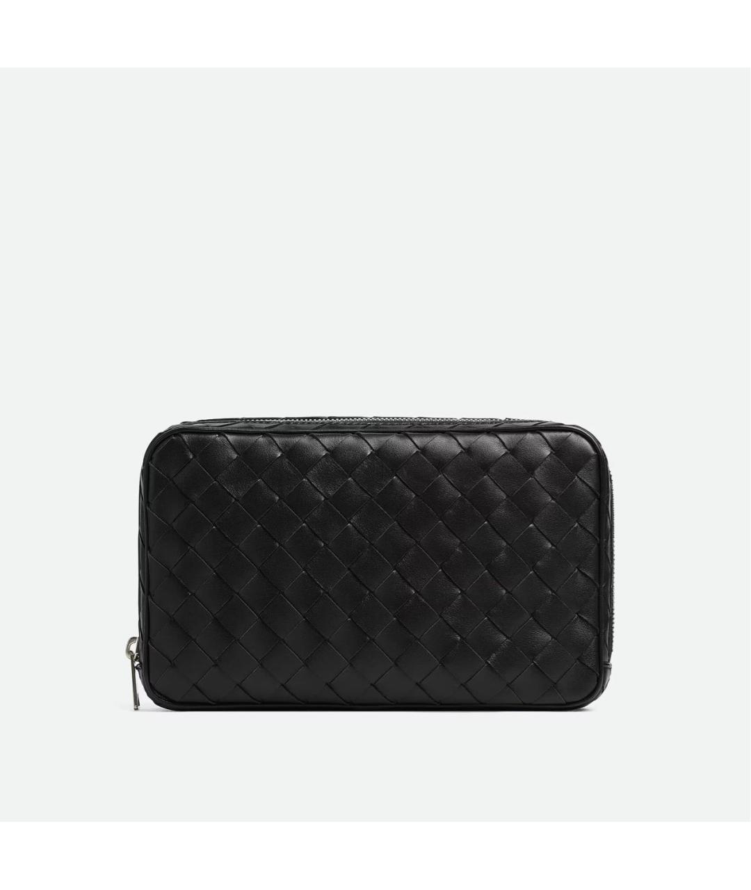 BOTTEGA VENETA Черная кожаная барсетка, фото 8