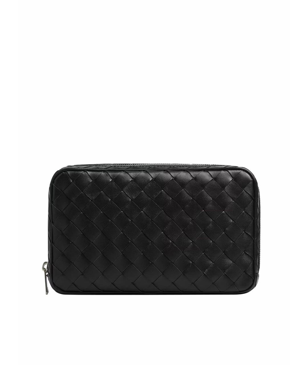 BOTTEGA VENETA Черная кожаная барсетка, фото 1