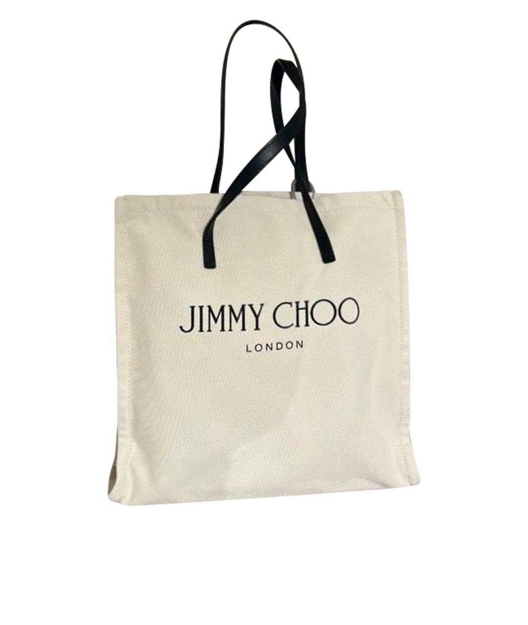JIMMY CHOO Бежевая хлопковая сумка тоут, фото 1