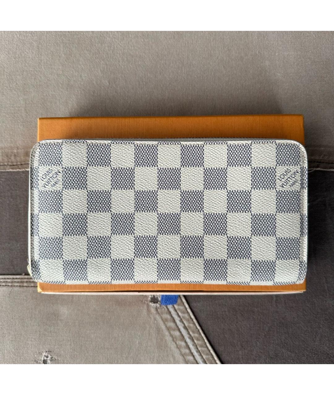 LOUIS VUITTON Серый кожаный кошелек, фото 9