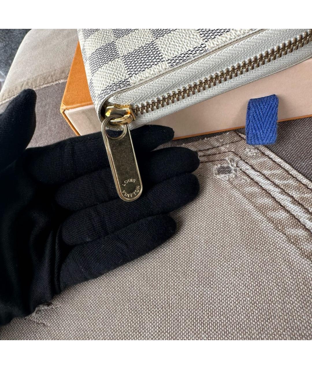 LOUIS VUITTON Серый кожаный кошелек, фото 8