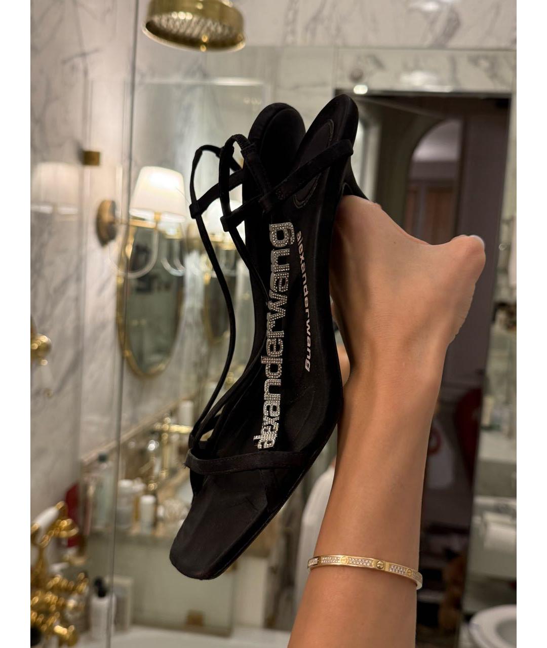 ALEXANDER WANG Черные текстильные босоножки, фото 5