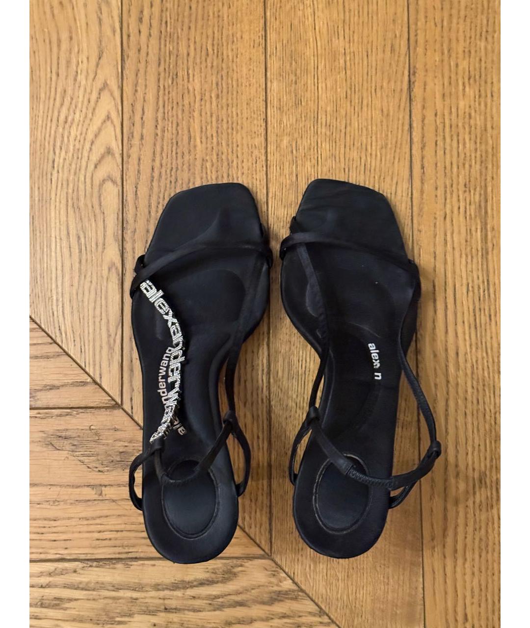 ALEXANDER WANG Черные текстильные босоножки, фото 3