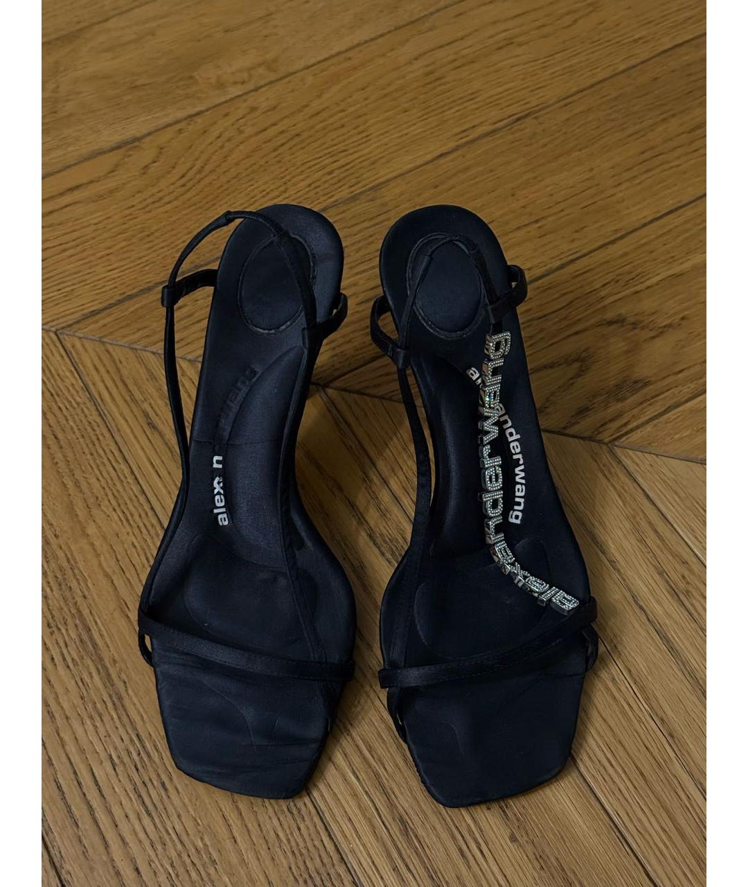ALEXANDER WANG Черные текстильные босоножки, фото 2