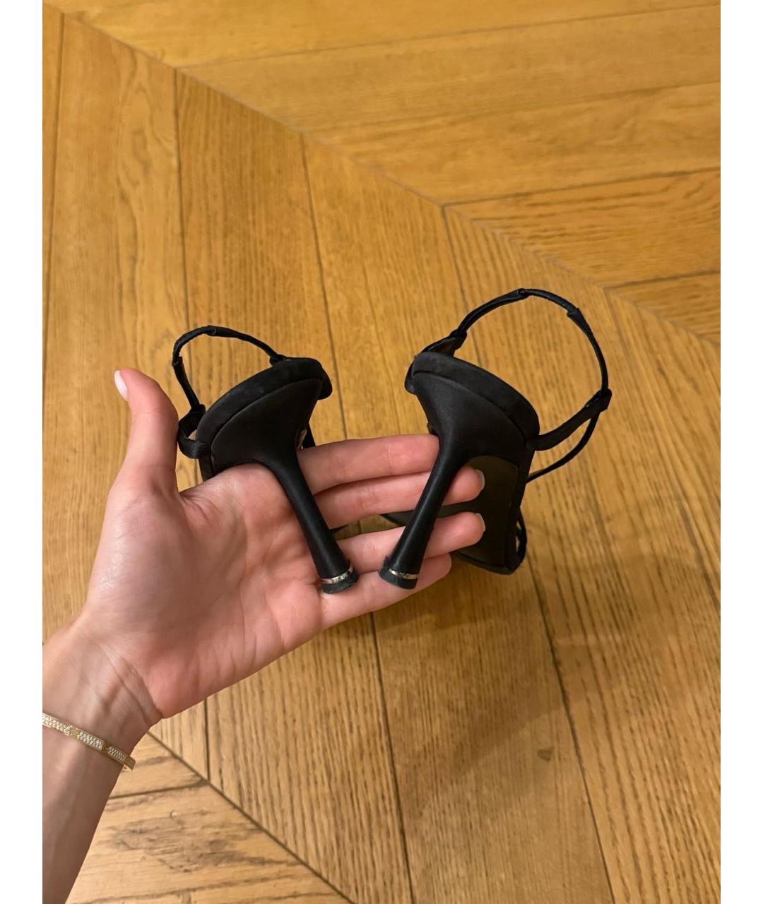ALEXANDER WANG Черные текстильные босоножки, фото 4