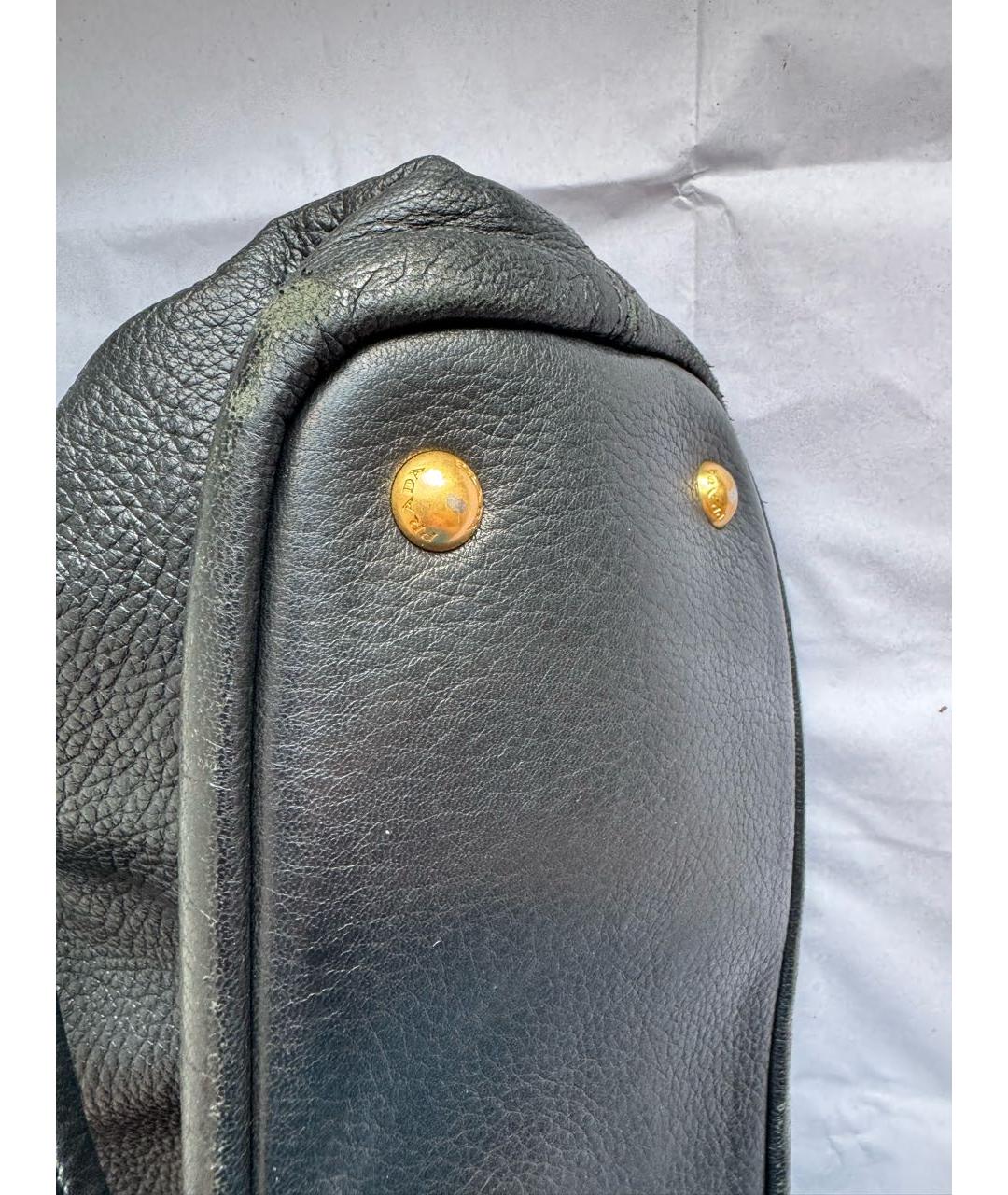 PRADA Черная кожаная сумка тоут, фото 6