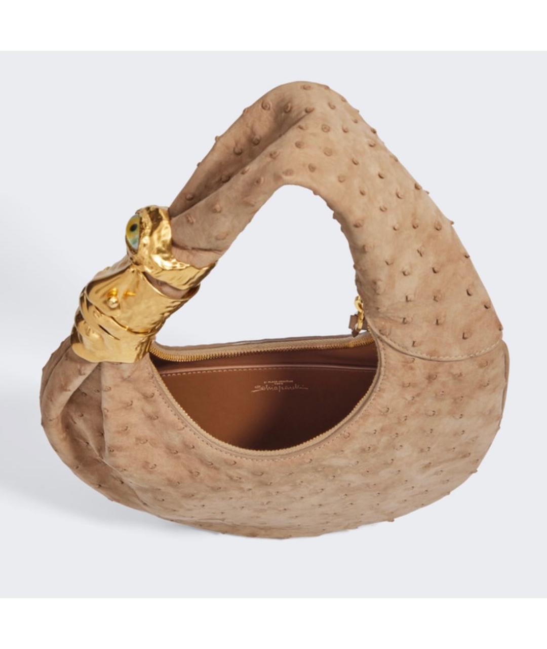 SCHIAPARELLI Бежевая сумка через плечо из экзотической кожи, фото 4